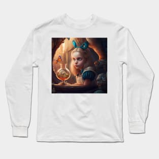 Alice in Wonderland. "Tea Party with the Mad Hatter and the Cheshire Cat" Long Sleeve T-Shirt
